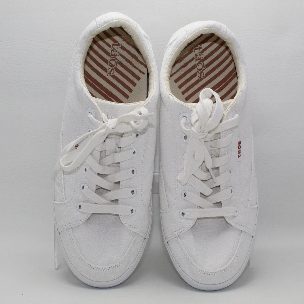 Taos Moc Star White Canvas Sneakers Mens 12 MST-13482A Low Top Lace Up Shoes